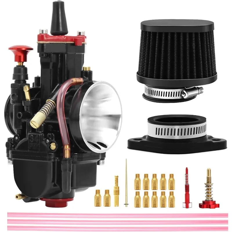 

PWK Carburetor Kit 34mm Racing Carb Universal 125cc to 250cc 2T 4T Carburetor Air Filter Intake Manifold Boot Main Jets Scooters