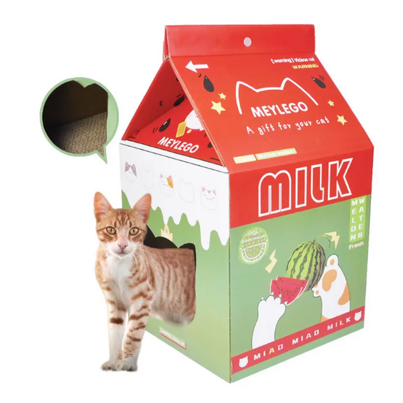 

Milk carton cat scratch board cat nest corrugated scratch board cat playhouse thickened cat paw board pet toys