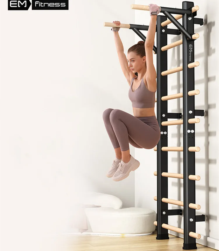 Wall Mounted Wooden Fitness Swedish Ladder for Body Training