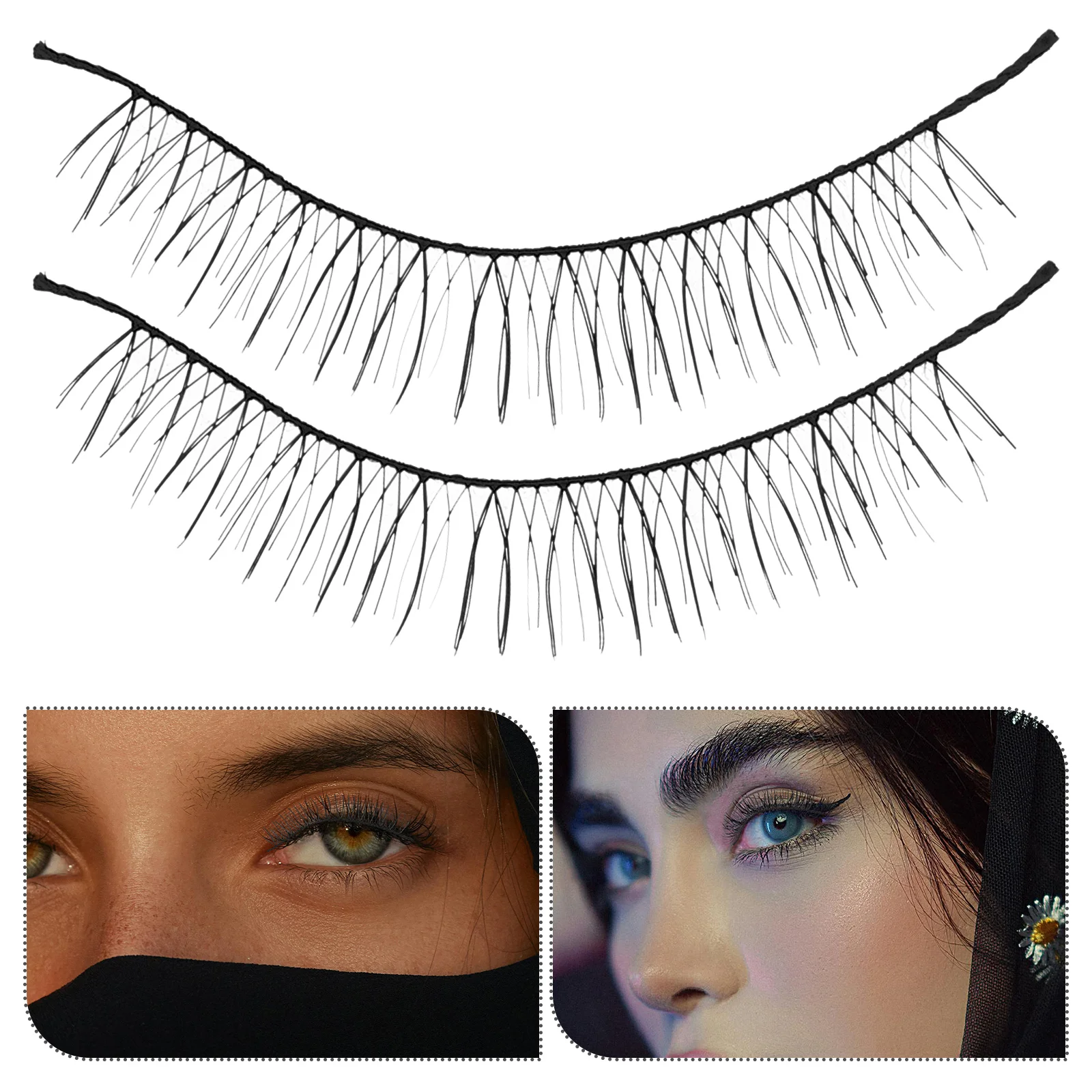 

Fake Eyelashes Long Thick Natural Look Black Handmade For Women Party Daily Makeup Lashes Comfortable Safe Eye Accessory