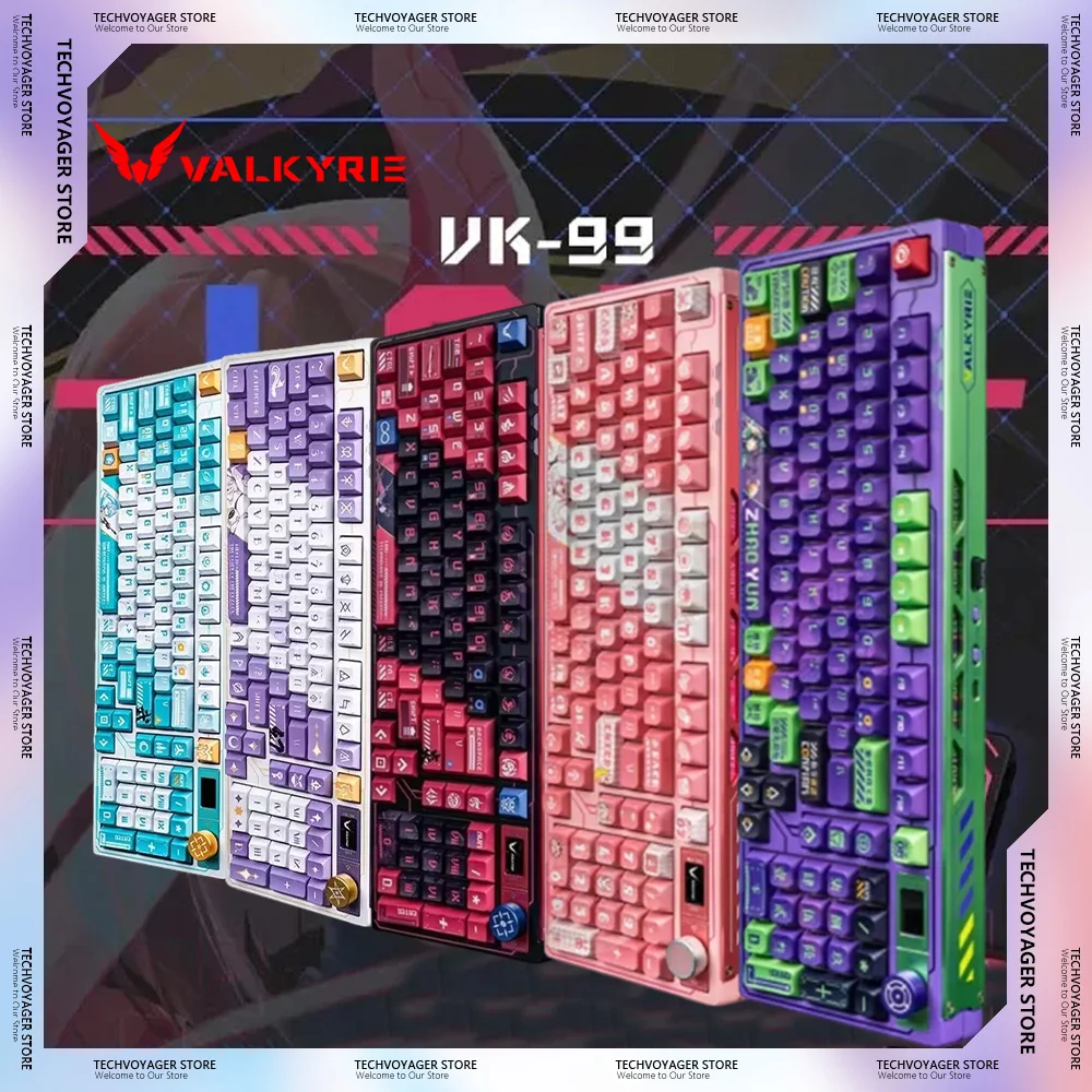 VALKYRIE VK99 Mechanical Keyboards RGB Full Key Hot Swapping  2.4G Wireless Bluetooth Wired 3 Mode Gaming Keyboard PC E-sports