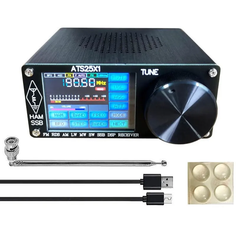 

ATS25X1 Upgraded Multi Band Si4732 Full Band Radio Receiver with 2.4 inch Touch Screen FM LW MW SSB Antenna