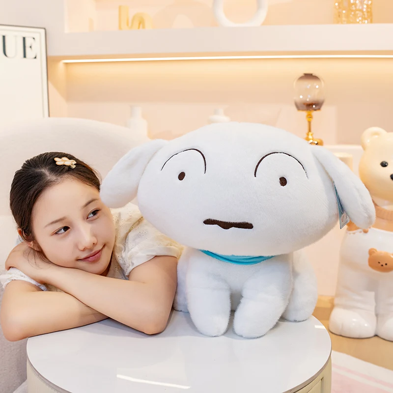 

Оригинальная плюшевая кукла сидящего Nohara Shiro, мультяшный карандаш Shin-chan Peluche, белая собака, плюшевая игрушка, приятная кукла-щенок, рождественские подарки