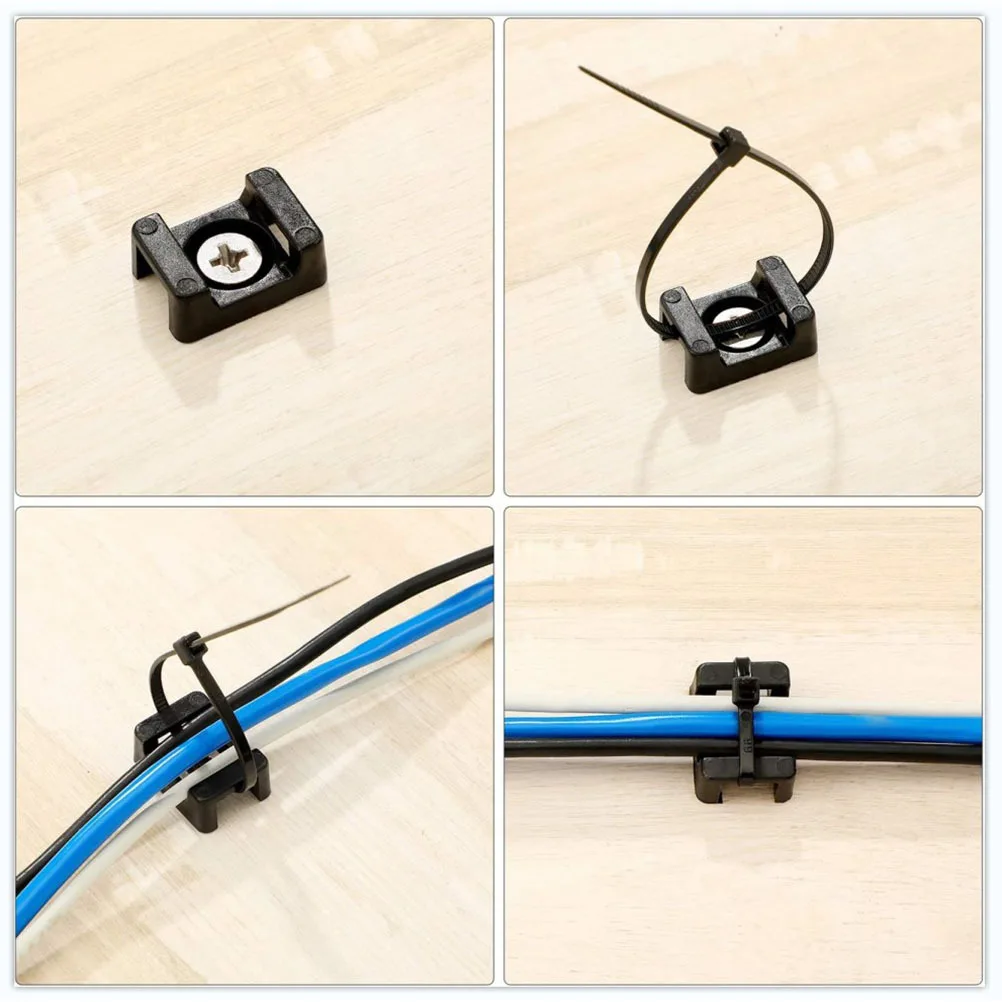 

500Pcs Nylon Cable Fixing Mounting Clips Durable Cord Organizer Clamp Efficient Home Cable Clips Cord Management