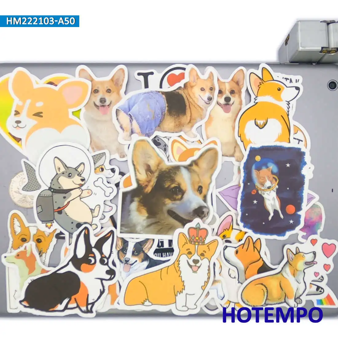 50Pieces Cute Welsh Corgi Pembroke Cartoon Dog Funny Animal Graffiti Stickers for Notebook Guitar Phone Laptop Bike Car Sticker