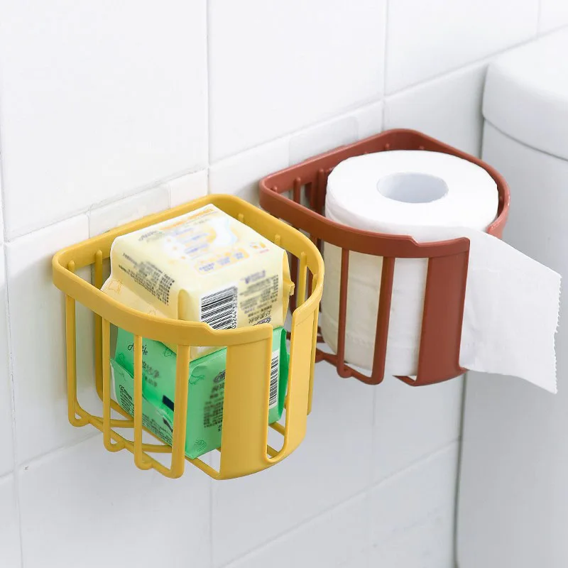 Punch-free Toilet Paper Holder Box Waterproof Storage Toilet Roll Paper Storage Rack Paper Towel Kitchen Bathroom Storage Box