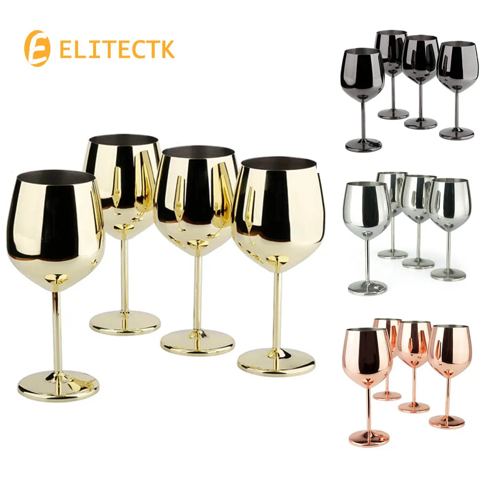 

Stainless Steel Stem Wine Glass Wine Goblets, Metal Wine Glasses for Party Office Wedding Anniversary Great for Red White Wine