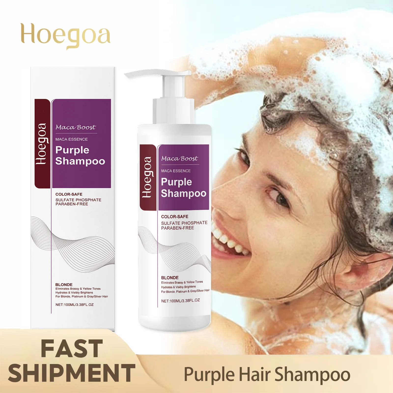 Purple Toning Shampoo - Purple Hair Shampoo Gentle Cleansing Repair