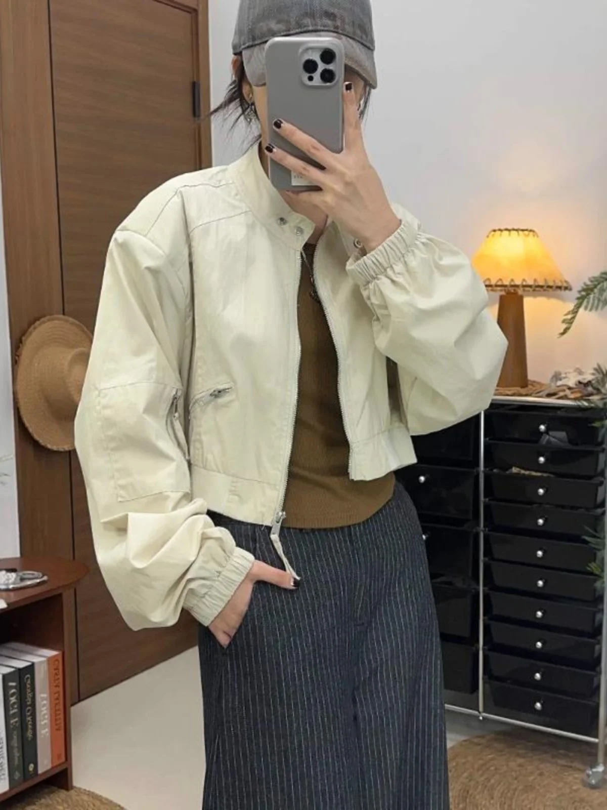 

Baseball Jackets Gym Womens Autumn Minimalism Gothic Durable Lace Outside Stretchy Steampunk Slant Polka Loose-Fitting Knitwear