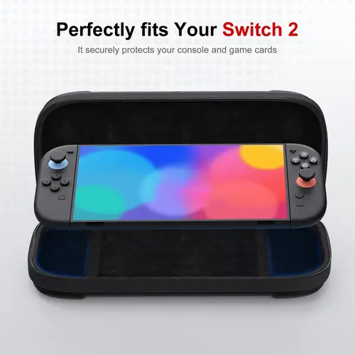 Imagen 2 del producto Funda para Switch 2 2025, Estuche De Viaje De Carcasa Dura con 12 Ranuras para Tarjetas De Juego y Alfombrilla Protectora De Pantalla, Bolsa De Almacenamiento De Carcasa Dura Portátil