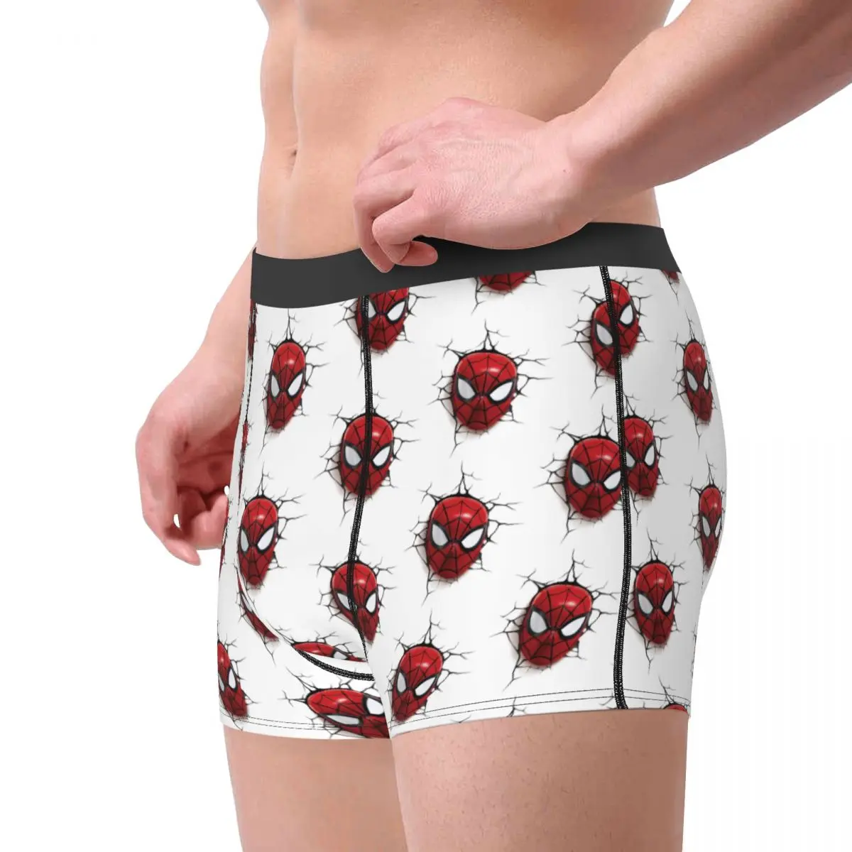 Male Novelty Spiderman Wall Underwear Head Log Boxer Briefs Breathable Shorts Panties Underpants