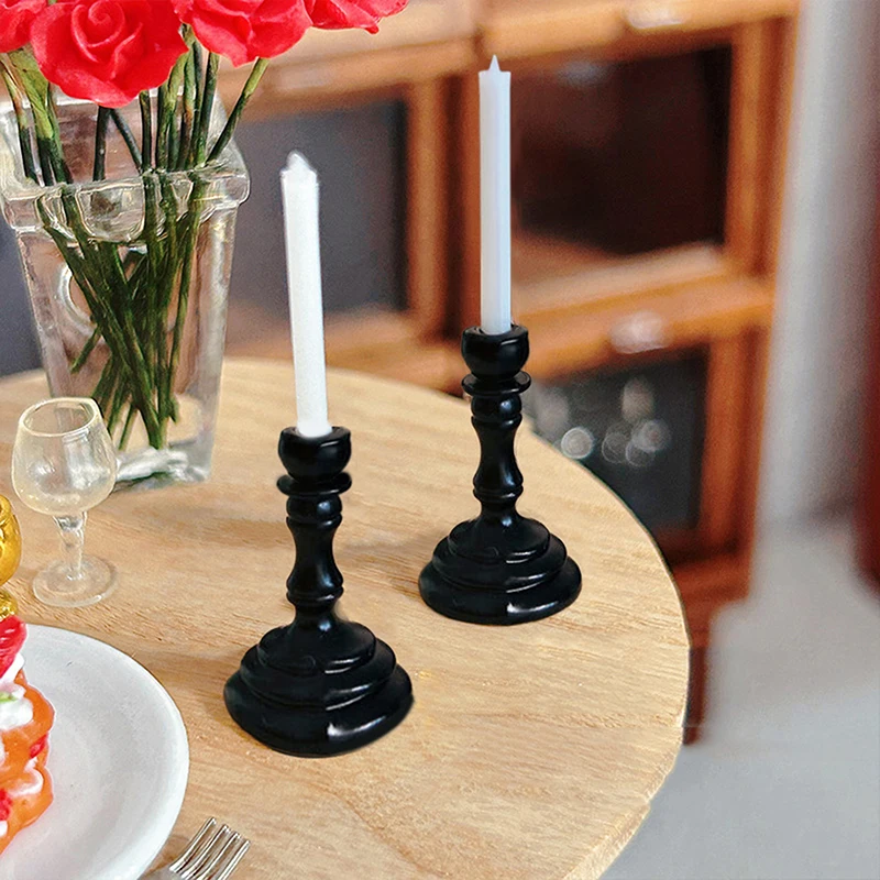 1 قطعة دمية مصغرة شمعة حامل نموذج محاكاة الشمعدان زخرفة بيت الدمية شمعة التظاهر اللعب ديكور ملحقات لعبة #3