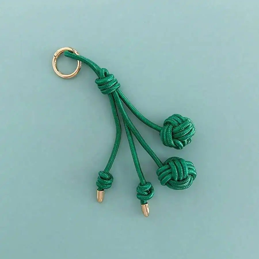 

Hand Woven Green Rope Knot Keychain Bag Pendant Car Charm Decoration