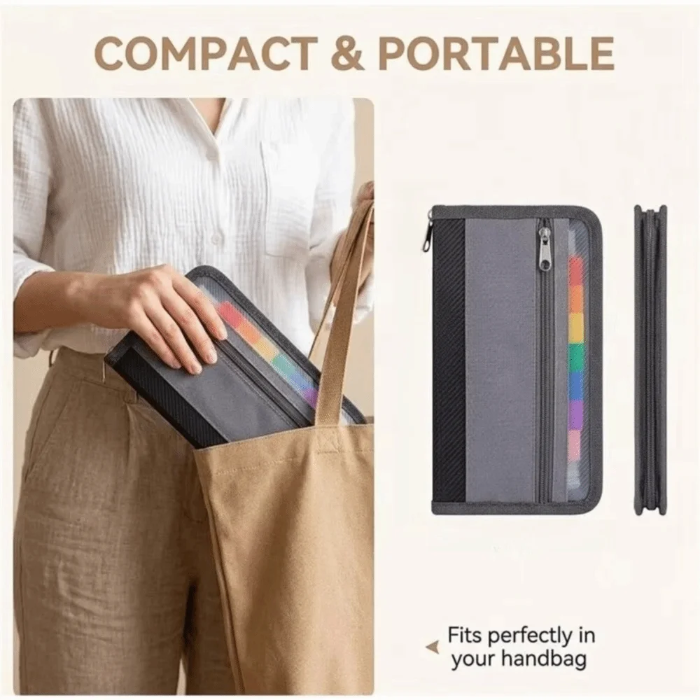 Rainbow 13 Pockets Expanding File Folders Rainbow Color 13 Layer File Organizer Large Capacity A4 Letter Size Document Case Bill