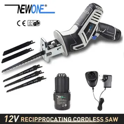 NEWONE 12V Cordless Reiprocating Saw Cutting Metal, Wood, Plastic, Compatible With Bosc'h Battery Charger  Lithium Power Tool