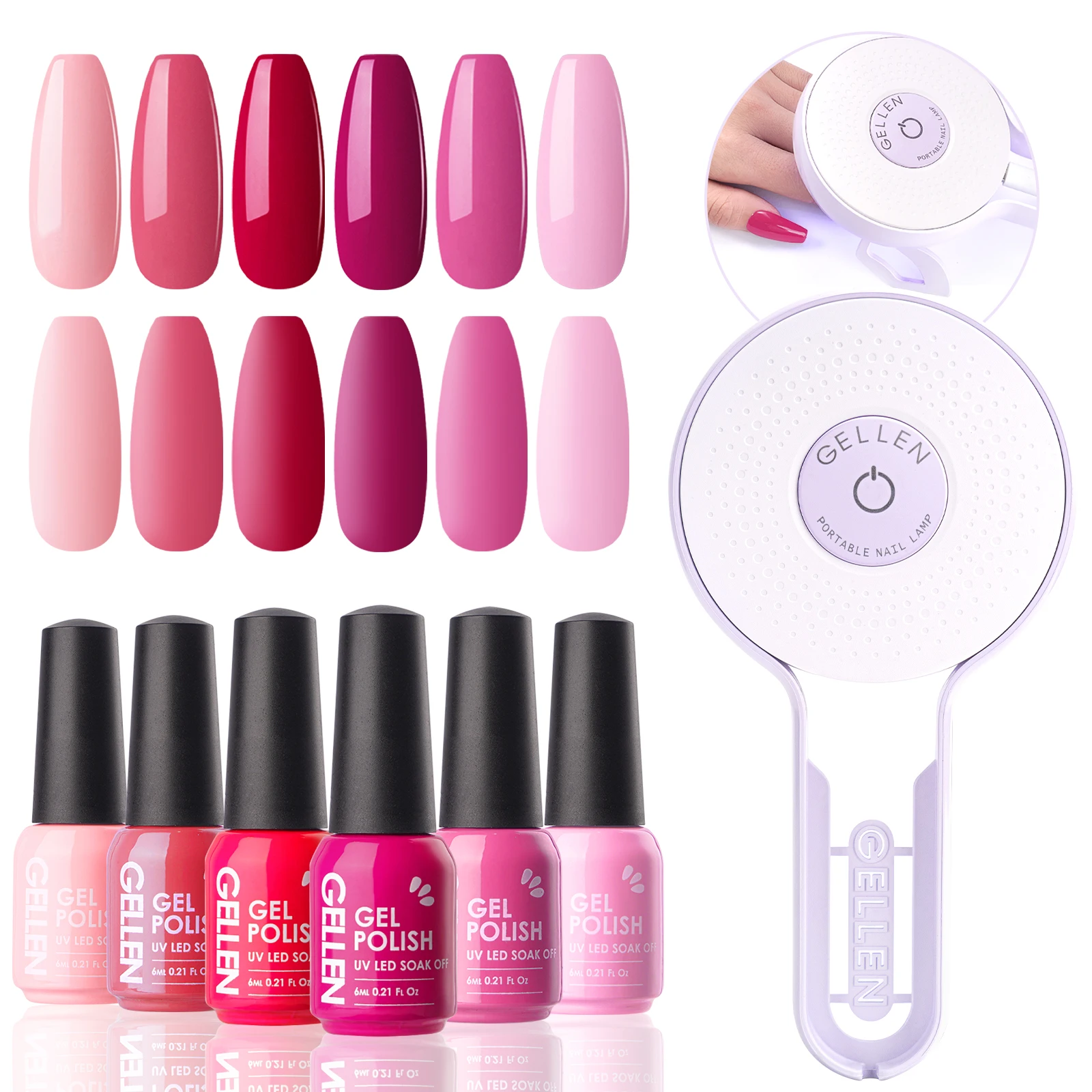 

Gel Nail Polish 6PCS Set UV Lamp Kit Semi Permanent Manicure Nail Art DIY Professional Salon Quality Long Lasting Nail Kit