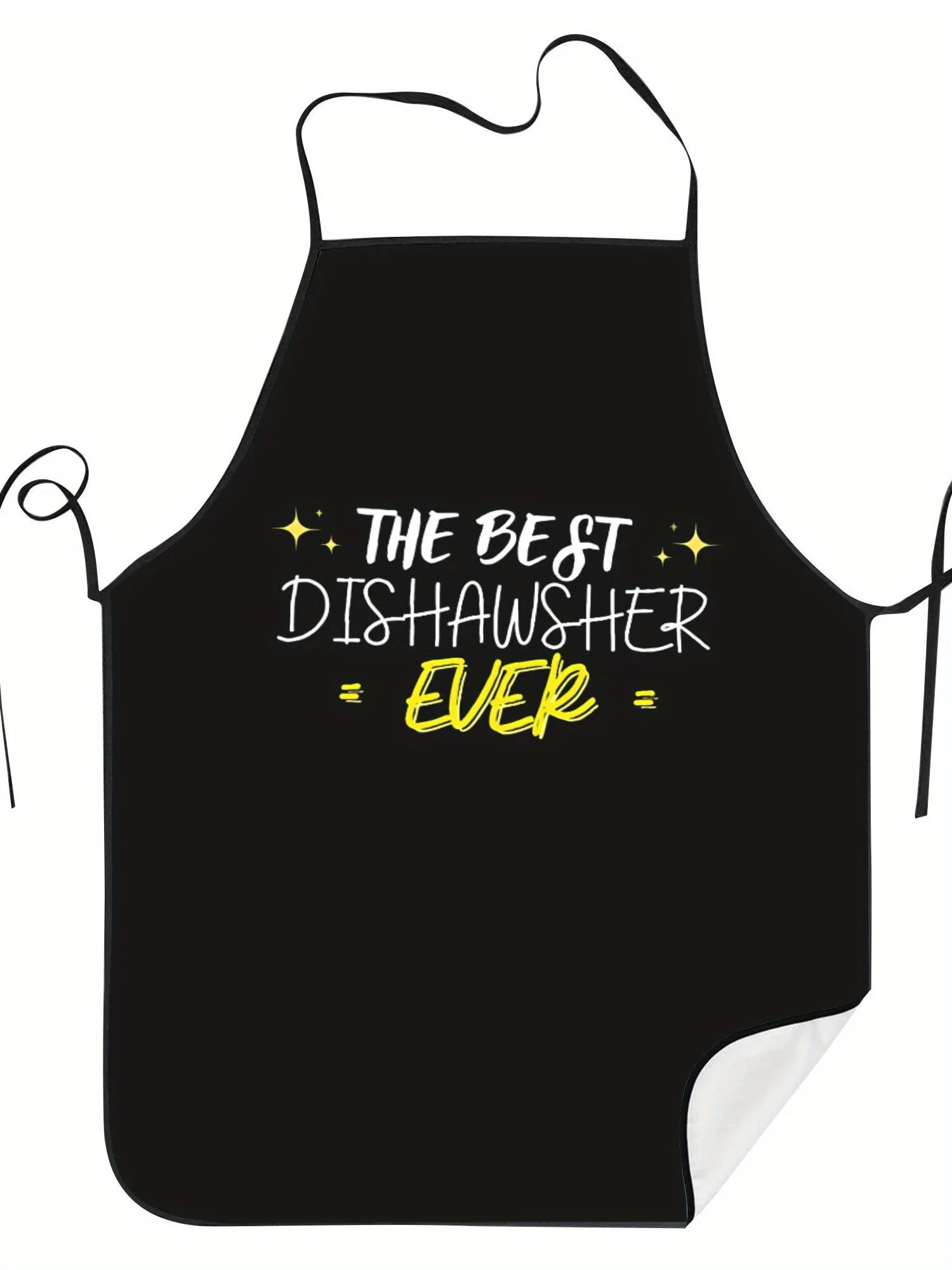 Funny Dishwasher Apron - The Best Dishwasher Ever Quote Typography Graphic Linen Bib for Men Women Kitchen Cooking Gift