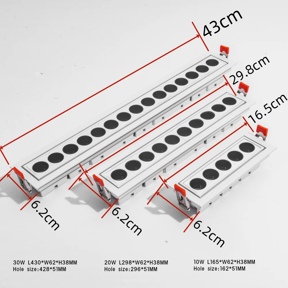 Imagem -03 - Anti-reflexo Linear Embutida Grille Line Lights Creative Spot Light Cob Led Teto Downlight Ângulo Ajustável 10w 20w 30w