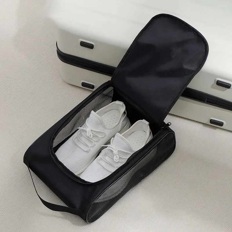 1PC Black Oxford Cloth Travel Shoe Storage Bag, Basketball And Football Shoe Bag, Portable Business Travel Slipper Bag