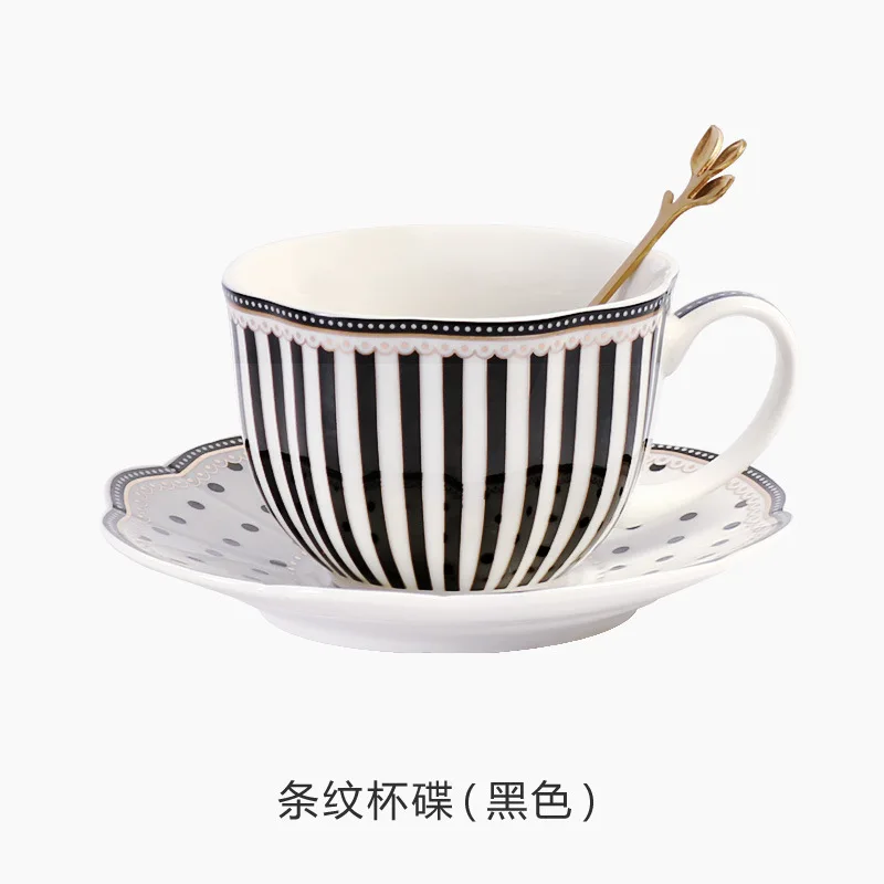 Striped Dot Ceramic Espresso Coffee Cup Tea Milk Drinking Cups with Handle Mug for Office Novelty Gift With Original Box