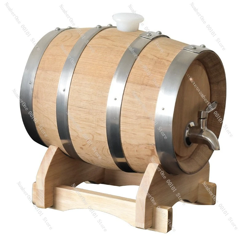 Oak Barrel Household Small Wine Barrel | Storage barrels with faucets, red wine and brandy aging storage barrels