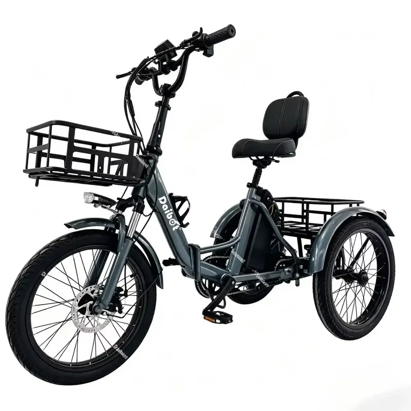 STROVAN Foldable All Terrain 3 Wheel Mobility Scooter Detachable Battery Electric Tricycle for Elderly Adults US Warehouse