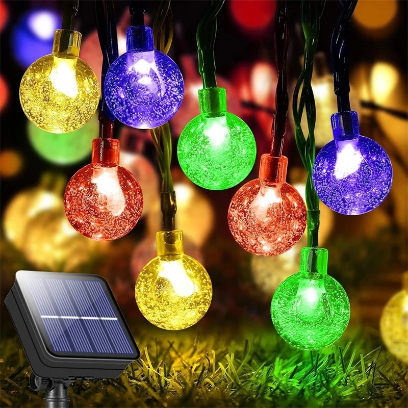 Solar String Lights 8 Modes Outdoor Waterproof Solar Powered Patio Light for Garden Party Halloween Decoration 2023