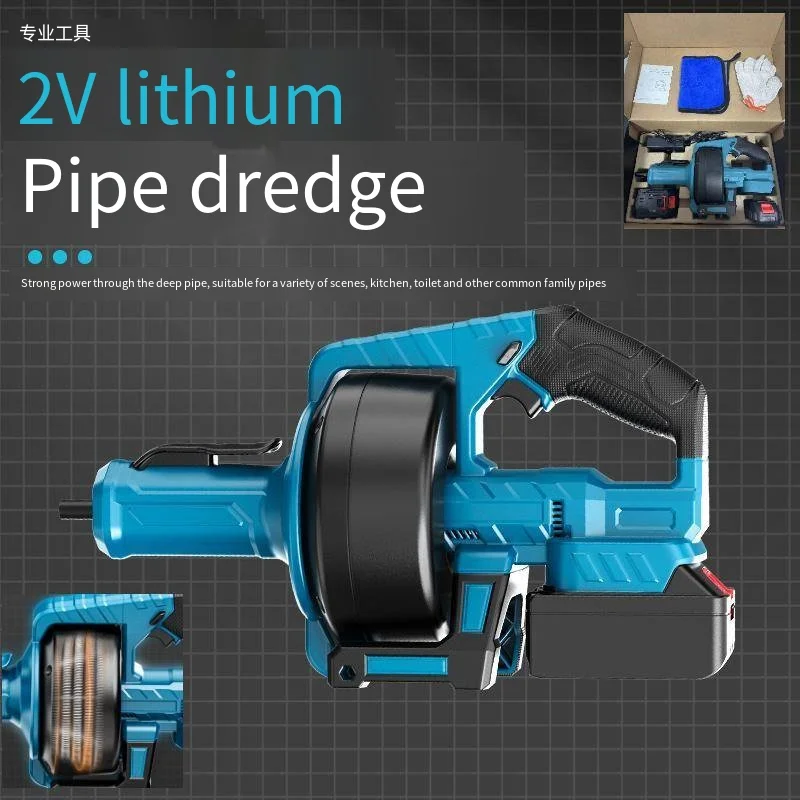 

Lithium Electric Pipe Dredge Magic Toilet Electric Portable Down Pipe Kitchen Toilet Floor Drain Household Clogging Dredge 502