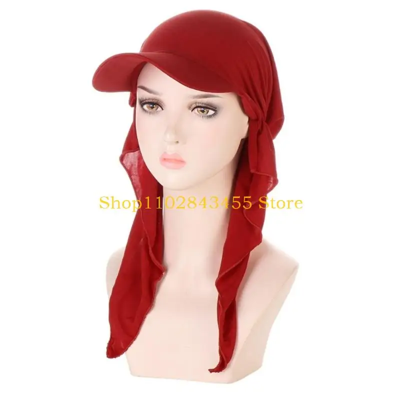 49MC Quick Drying Headscarf Hat Breathable Visor Hat Neckcover Headwrap Hat Beach Hat