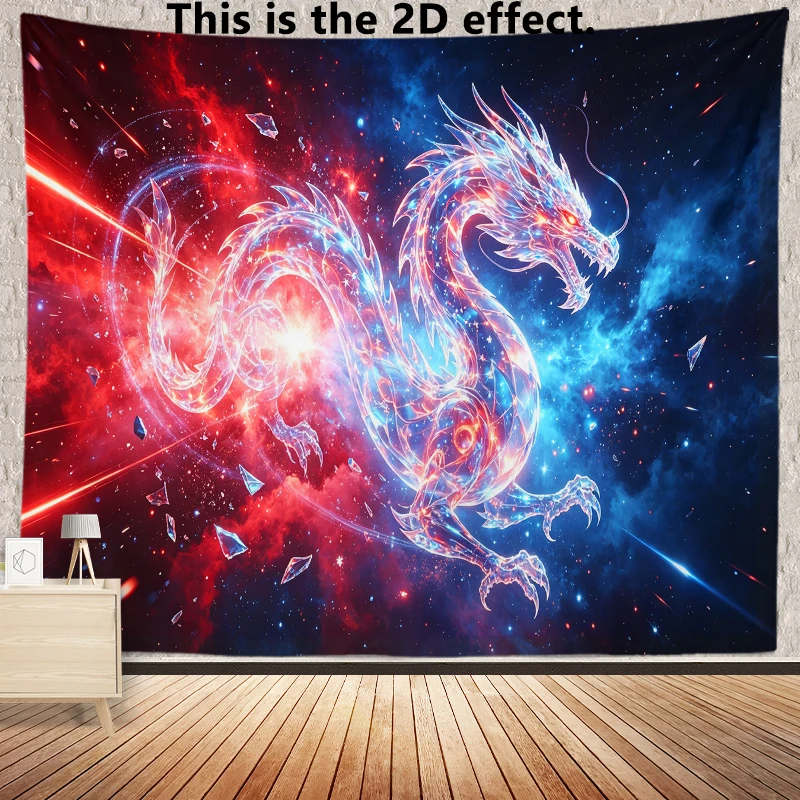 Galactic Neon Dragon Background Cloth Hanging Cloth Bedroom Bedside Decorative Wall Cloth Dormitory Tapestry