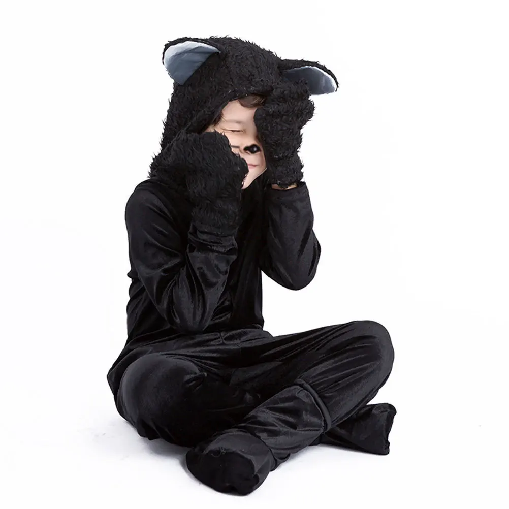 

Xl Kids Cat Costume Halloween Cosplay Clothes Funny Role Play Outfit Lightweight Breathable for Birthday Carnival Masquerade
