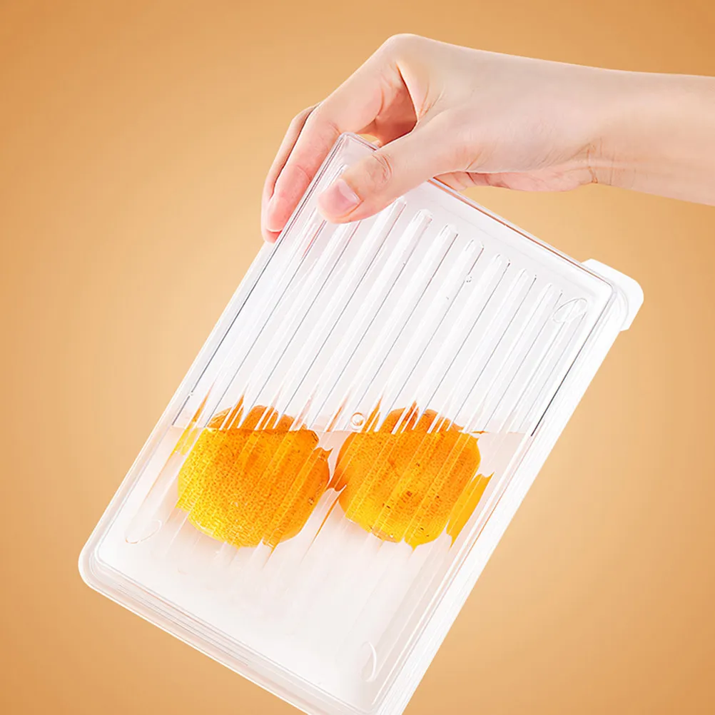 2Pcs Refrigeration Food Storage Box Transparent Plastic Bacon Saver Airtight Container Freshness Lock Meat Keeper