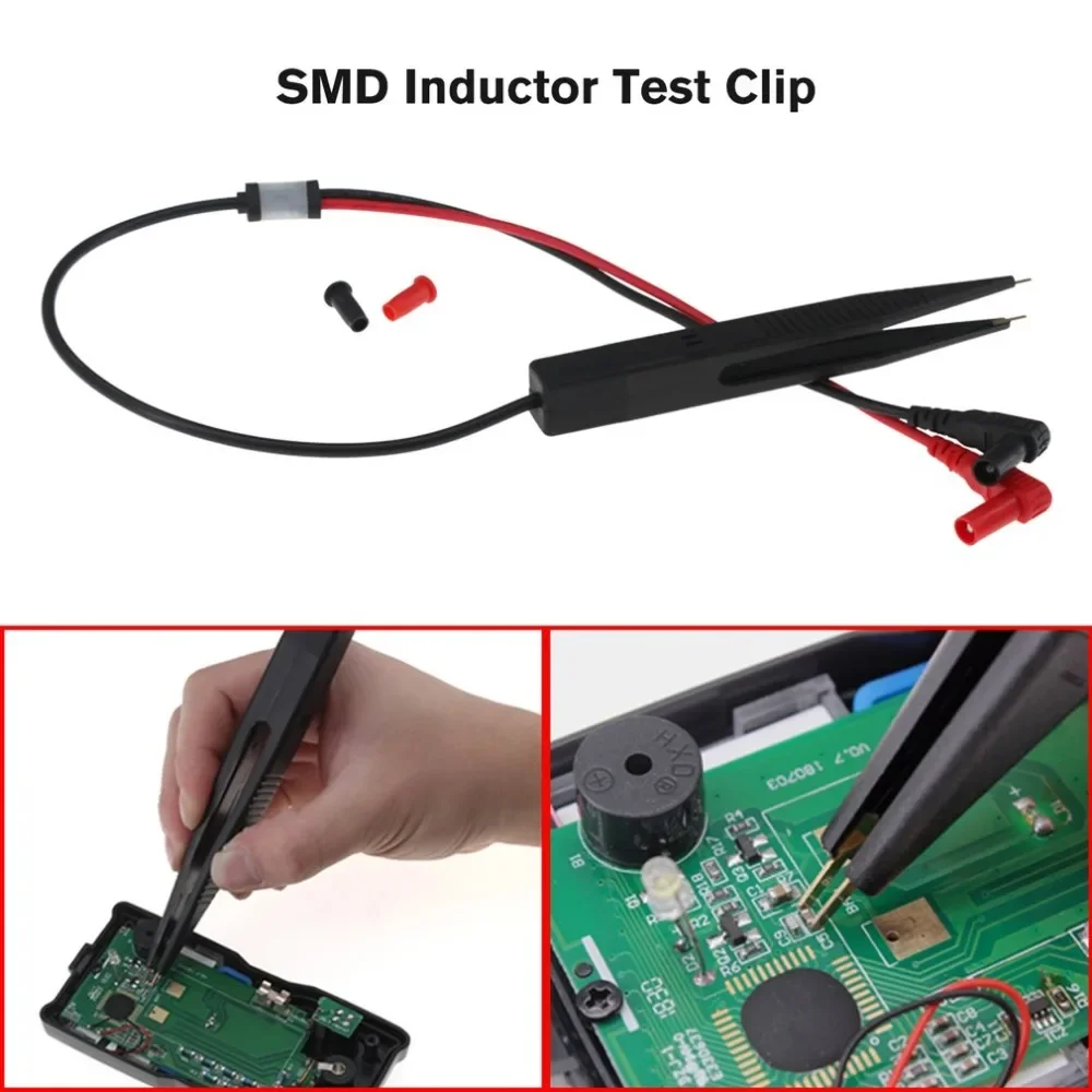 SMD Inductor Test Clip Probe Tweezers for Multimeter LCR Test Pen Resistor Capacitor SMD Components Measurement
