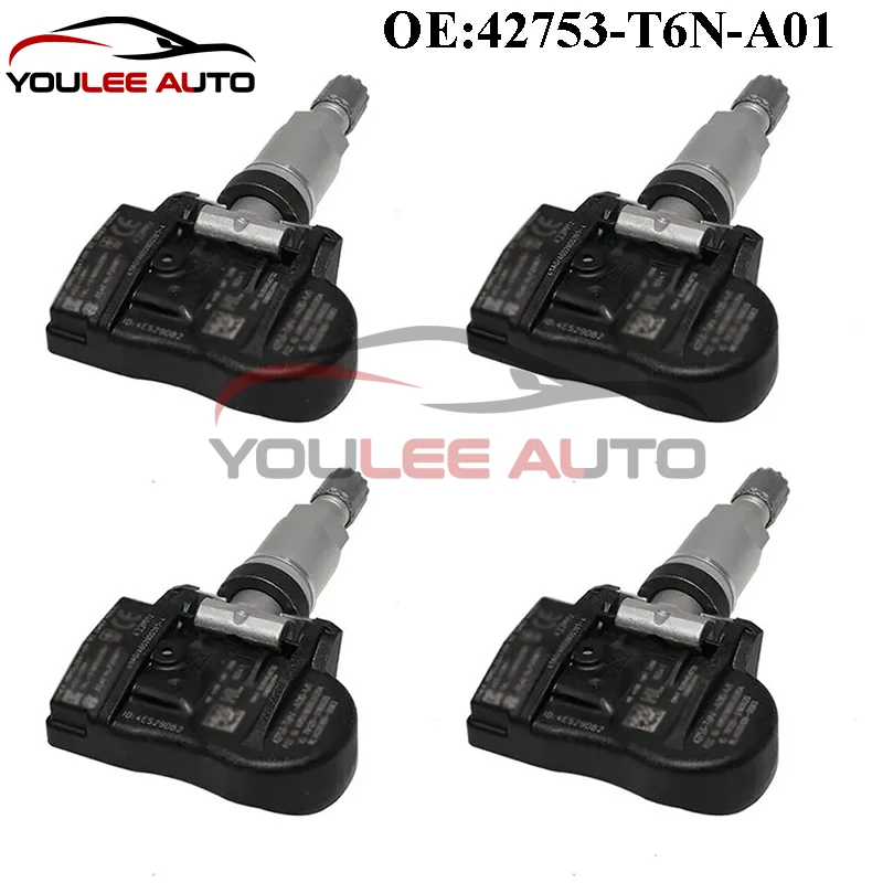 4PCS 42753-T6N-A01 42753T6NA01 TPMS Tire Pressure Sensor 433MHz For Acura NSX RDX TLX Honda Odyssey Pilot Ridgeline Car Parts