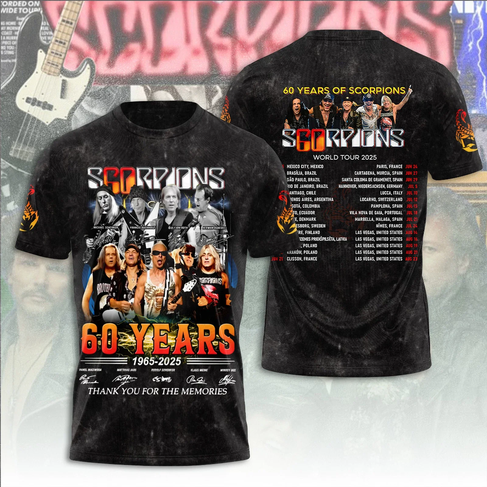 Rock Scorpions Band 3D Print T-Shirts Men Women Summer Short Sleeve T Shirt Hip Hop Casual Harajuku Y2K Tops Tees Men's Clothing