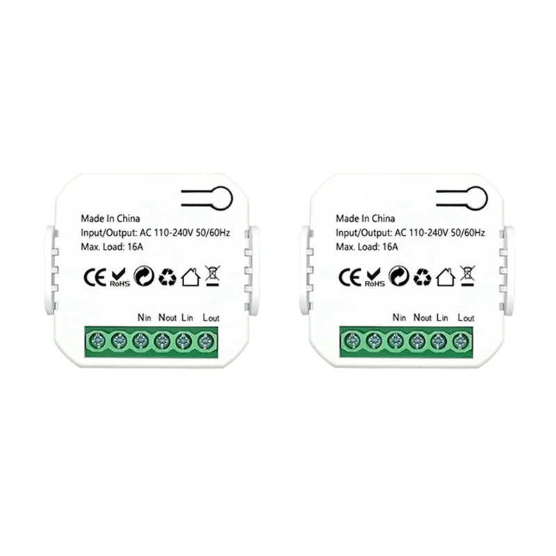 ABKQ-2X Tuya Smart Life Zigbee Switch Monitor di energia elettrica Kwh Din Rail 16A Presa timer Mini modulo