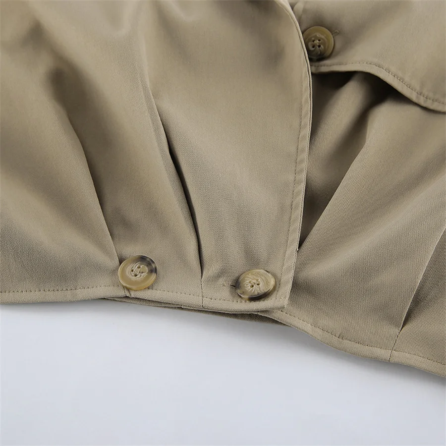 Autumn New Cropped Outerwear Short Trench Jacket Women Streetwear Commute Female Tops Outwear Trench Coats New Tops