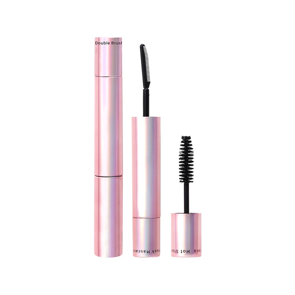 Private Label Mascara Custom Bulk Double-Head Black Color Waterproof Cosmetic Colorful Pink Tube Thick Lengthening Makeup Beauty