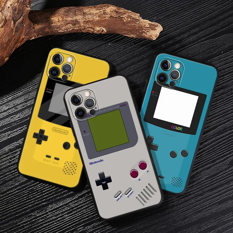 Coque de protection colorée pour iPhone 18 17 16 15 14 13 12 11 Pro Max Plus, motif Games-Boys-Handheld, coque arrière pour iPhone 18 Pro 17 E Air 16e Funda