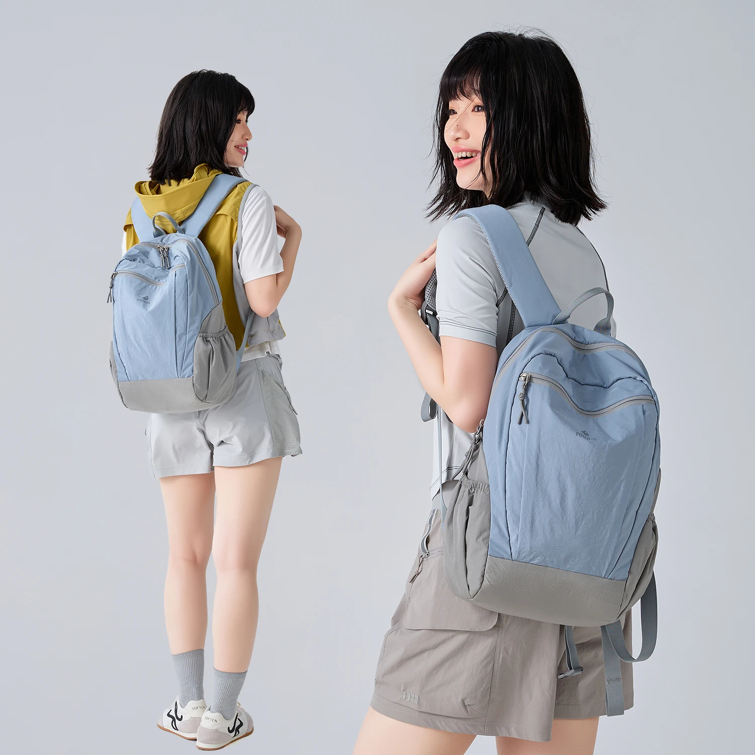 Fouvor حقائب ظهر للسفر كبيرة للنساء طائرة المقصورة حقائب الظهر النايلون الرياضة عادية موضة كلية حقائب الظهر المدرسية 3068-09