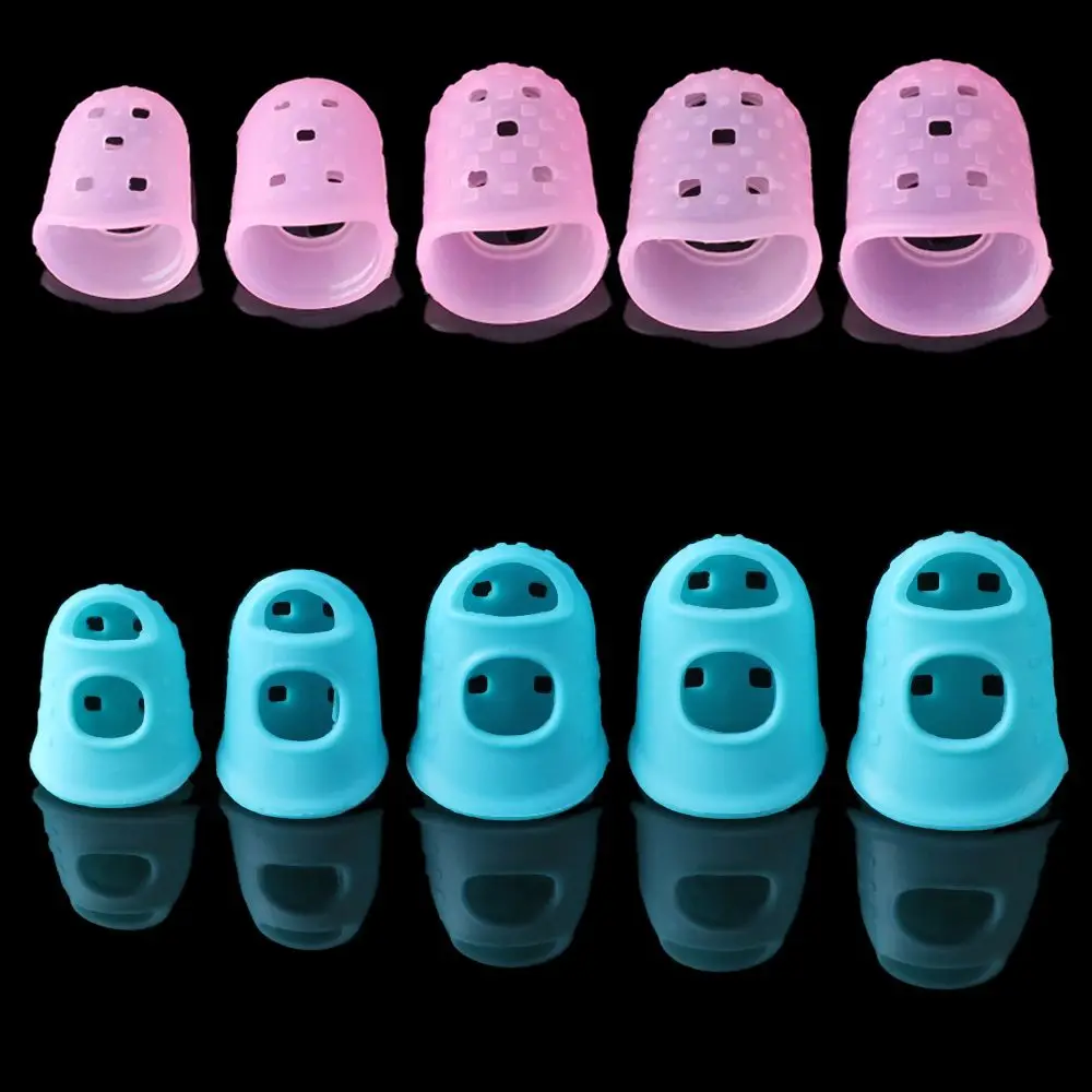 XS/S/M/L/XL Silicone Antipain Fingerstall For Ukulele Guitar Fingertip Protection Guitars Press Accessories Finger Guards