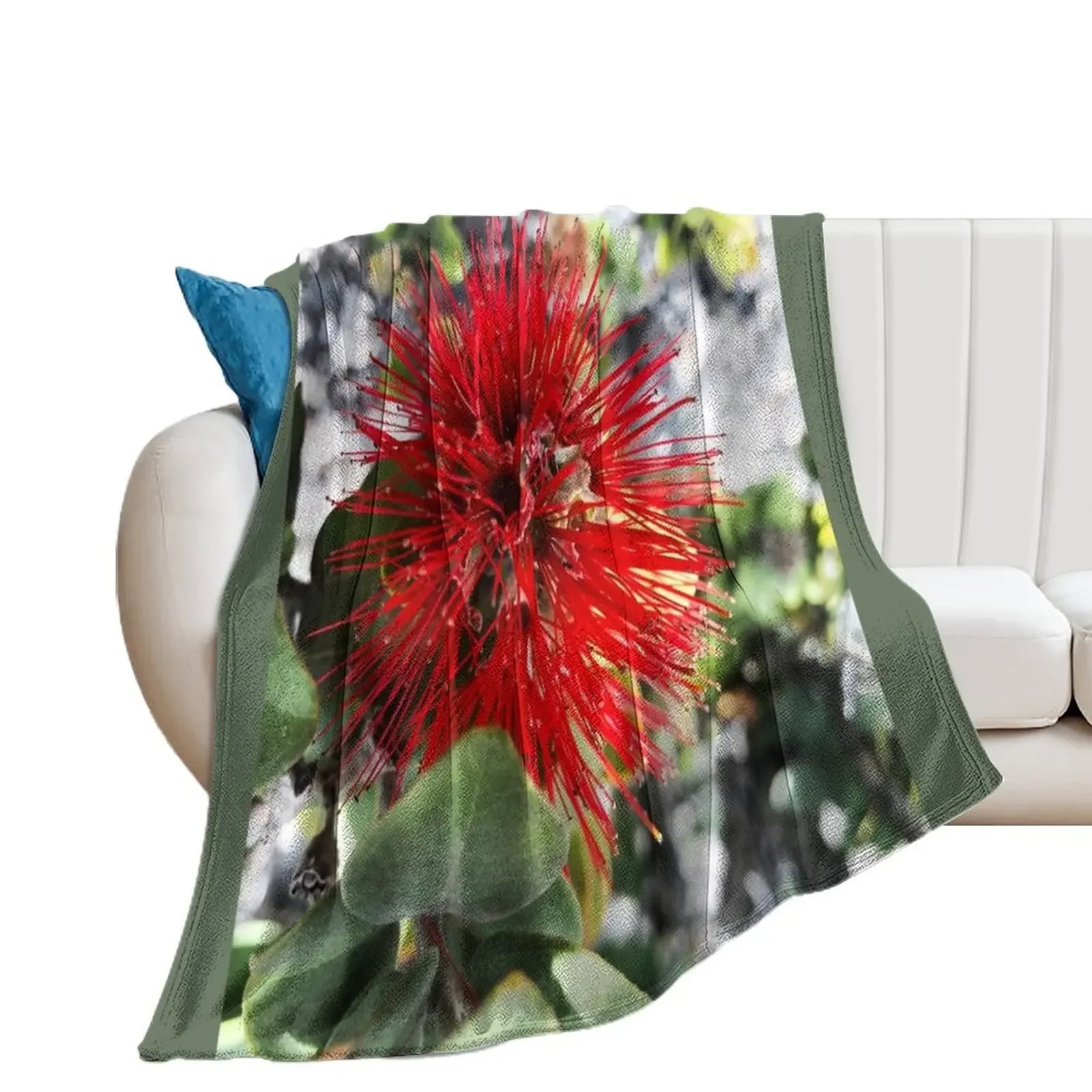 Ohia Lehua Throw Blanket Decorative Sofa Tourist Blankets