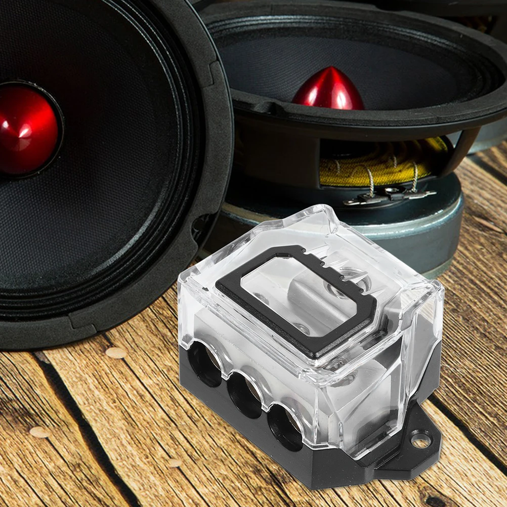 

2pcs Car Audio Power Distribution Block 3 Way Copper Ground Splitter For Amplifier Stable Current Output Car Power Management