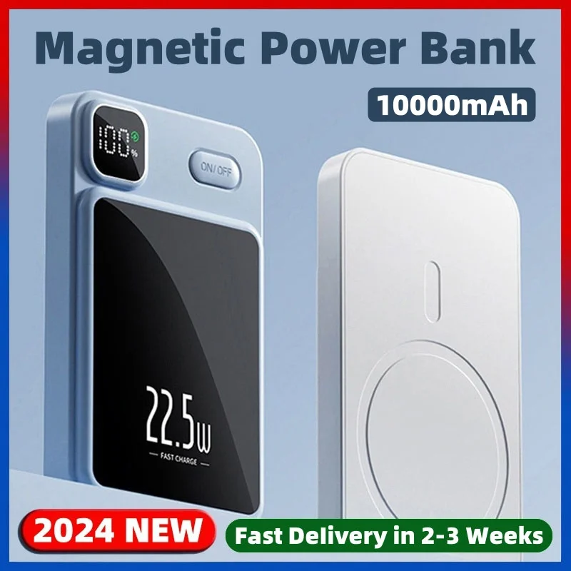 

10000mAh Magnetic Wireless Power Bank 22.5W Fast Charger For iPhone 16 15 14 13 12 Pro Max Phone External Auxiliary Battery Pack