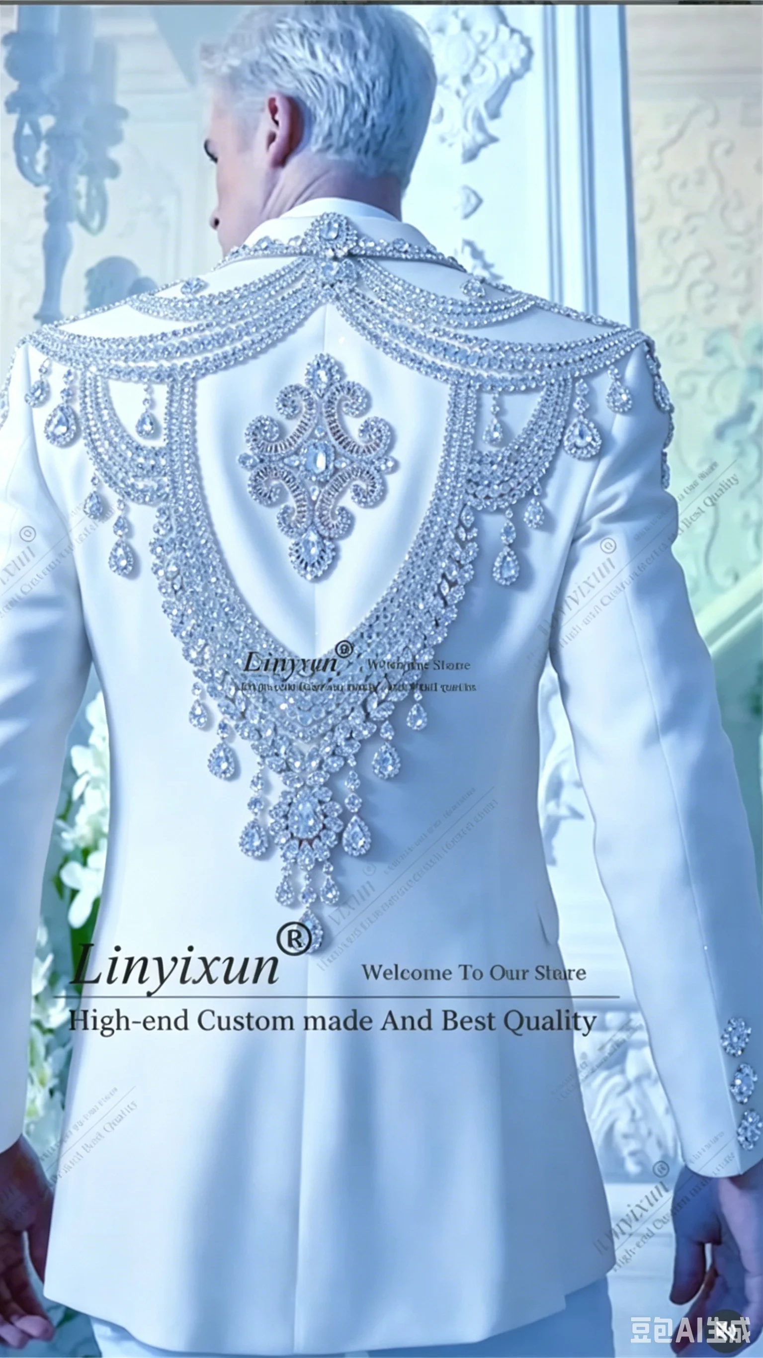 Elegant Crystal Jewelried Spec - Men'S Formal Wear Jewelry review and price