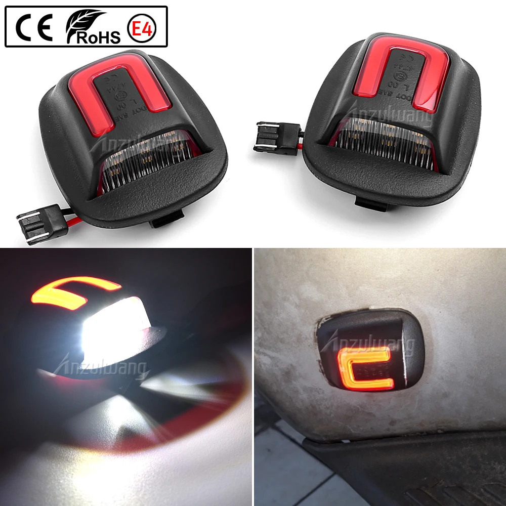 For Nissan Xterra Roniz WD22 1999-2004 For Frontier Navara NP300 Pick-up D22 1998-2004 White Red LED License Number Plate Light