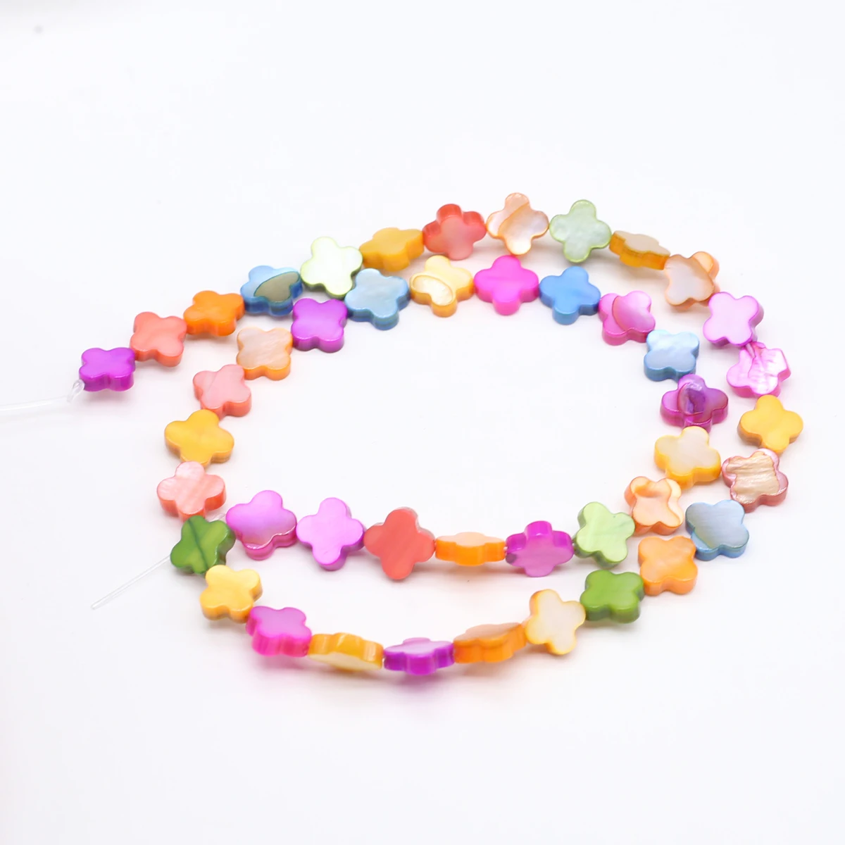 

6/8/10mm Natural Shell Clover Beads Colorful Dyed Mother of Pearl Shell Spacer Bead for Making DIY Necklace Bracelet Jewelry
