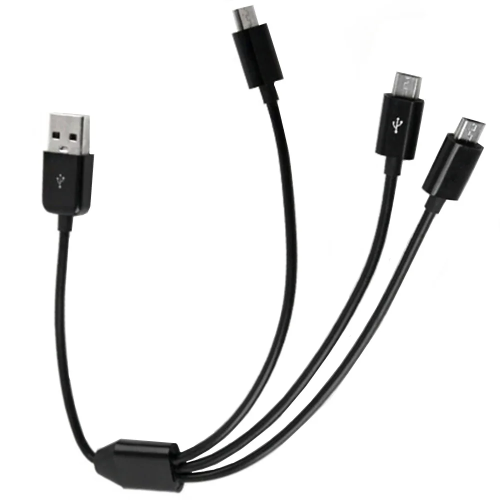 High Quality Usb to 3 Micro Usb 0.25M Cable USB 2.0 Plug to 3 Micro USB 2.0 Male Y Splitter Charging Data Cable Cable 0.25 M