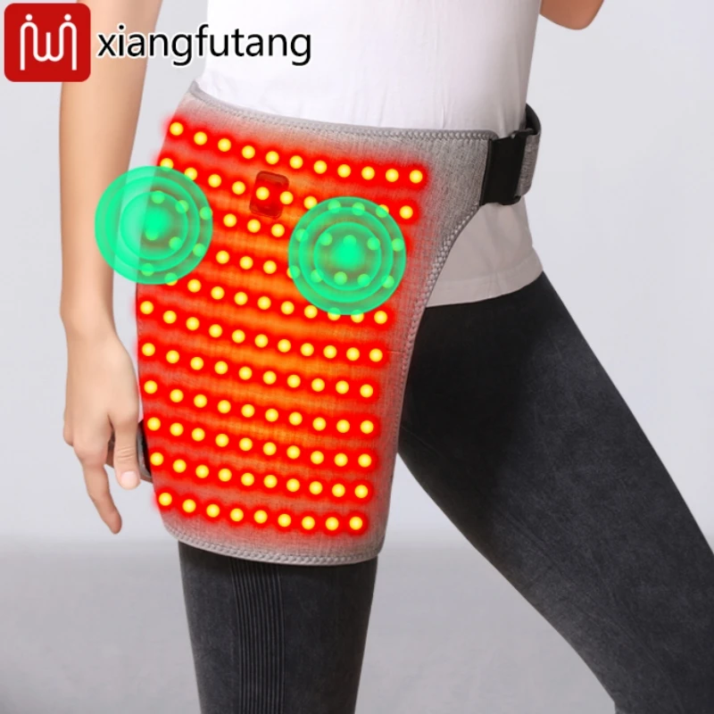 

Нагревательная набедренная подушка с красным светом и вибрационным массажером, инфракрасный свет, тепловая терапия, обертывание для ягодиц для облегчения боли при ишиасе