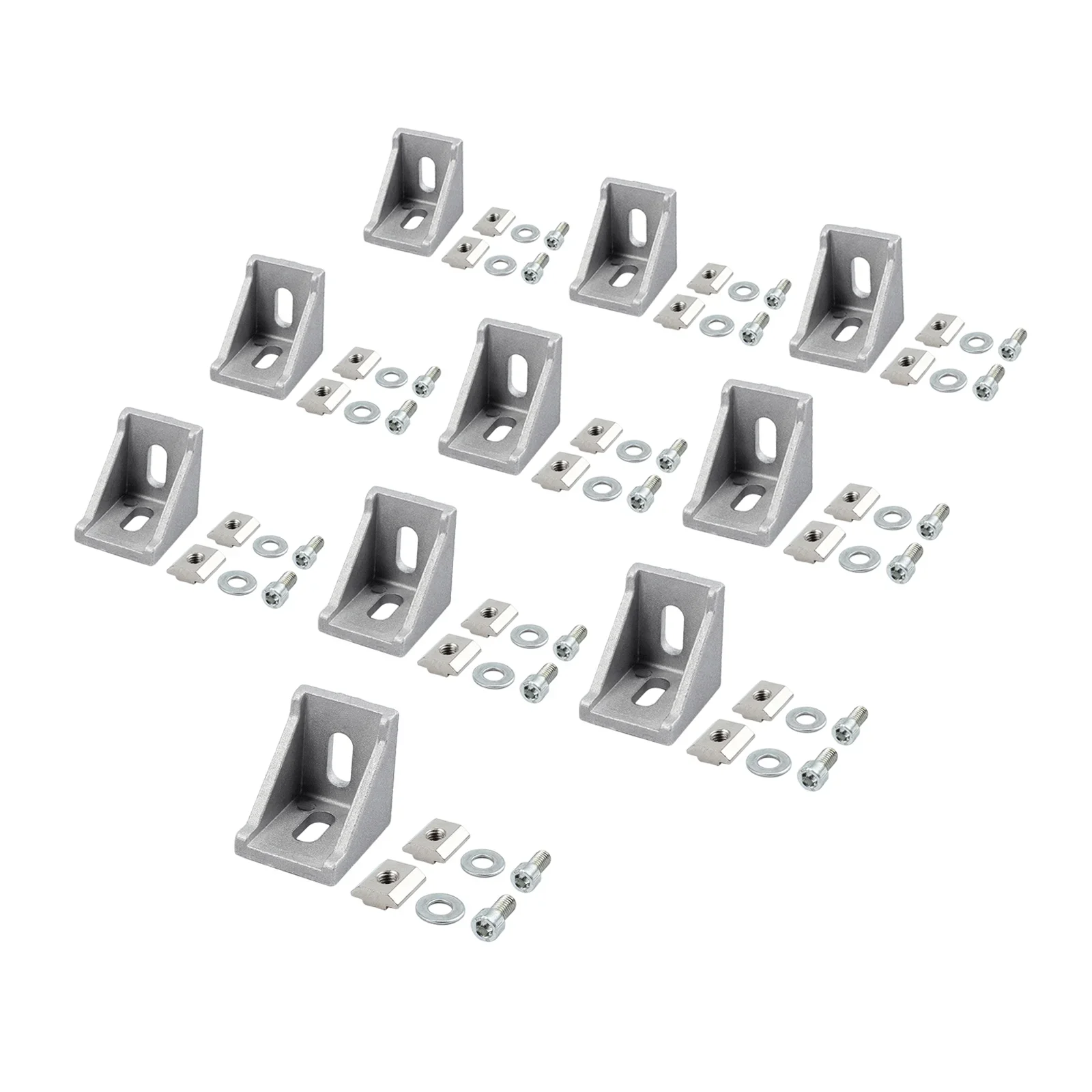 10 Pcs 2020 Corner Fitting Angle Aluminum 28x28x20 Connector Bracket Fastener Match Use 2020 Industrial Aluminum Profile